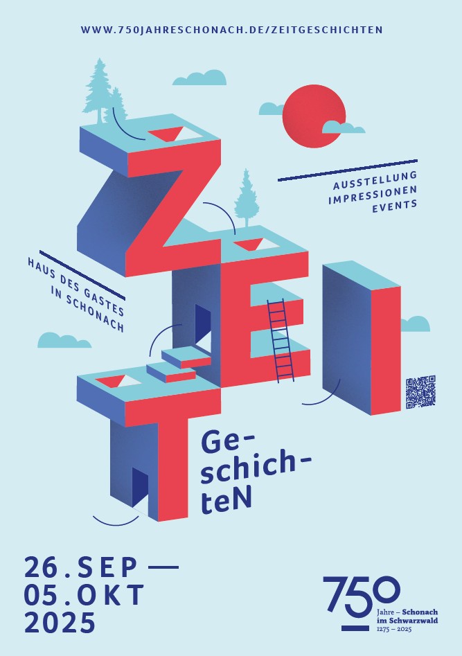 Plakat ZEITGeschichteN Plakat zur Ausstellung ZEITGeschichteN mit dem Datum der Ausstellung (26.09. bis 05.10.2025)