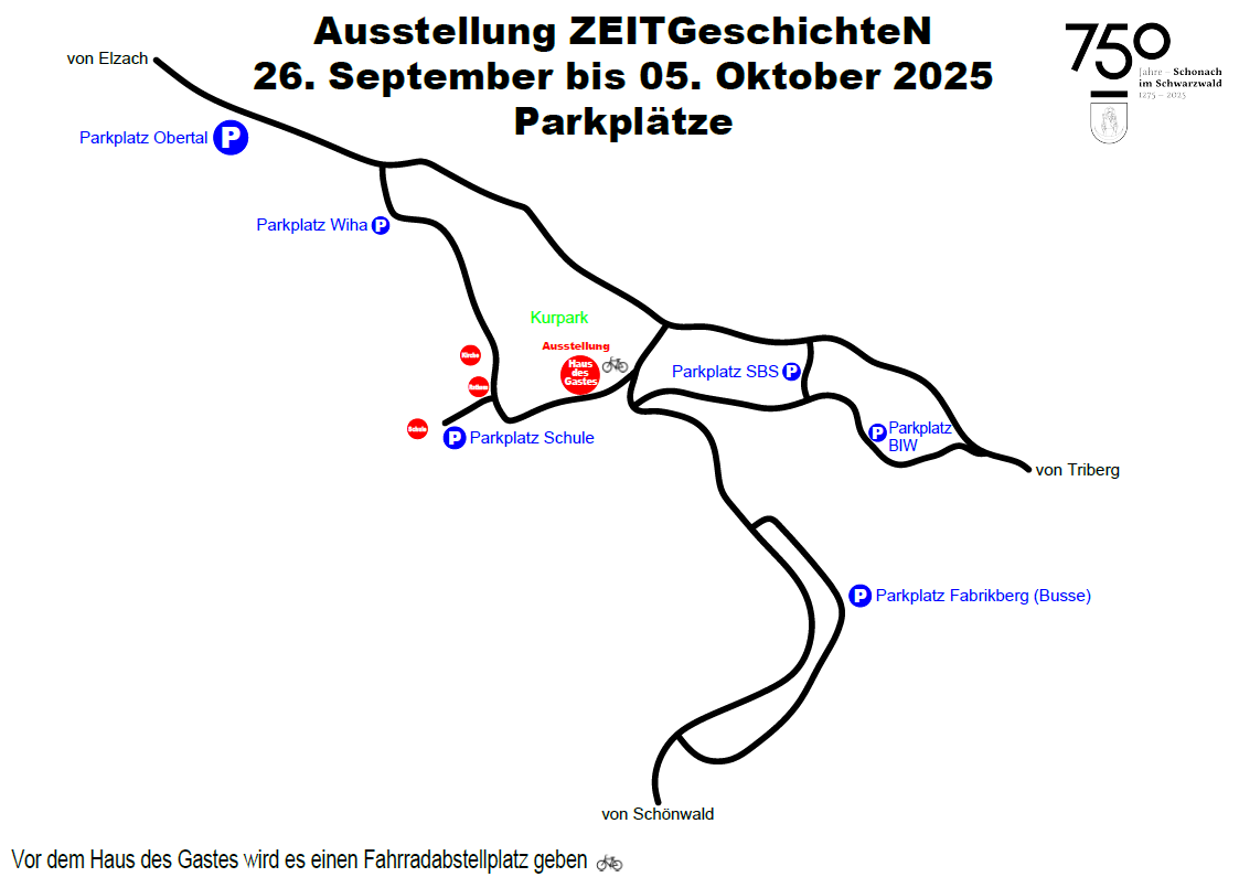 Parkplatzplan Parkplatzplan für die Anreise zur Ausstellung